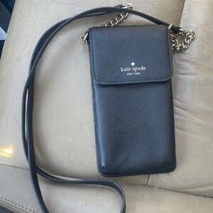 Kate Spade Black Leather Phone Crossbody